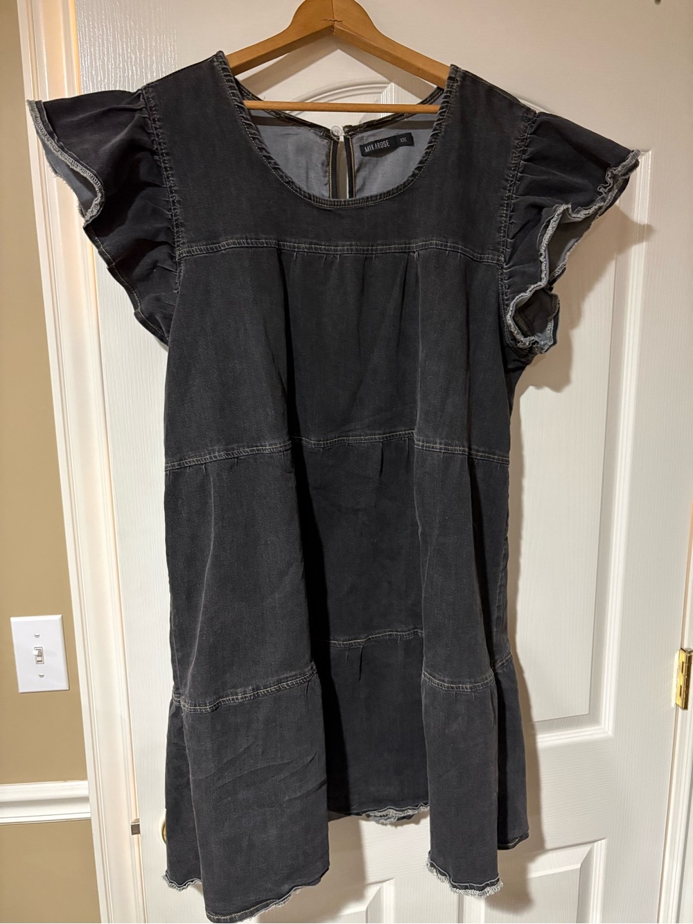 Mikarose Washed Black Denim Dress